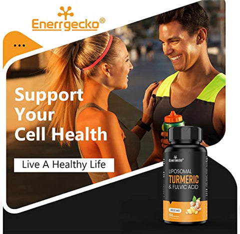 Enerrgecko - Liposomal Turmeric Curcumin 2000 mg com Pimenta Preta – Marca em Destaque