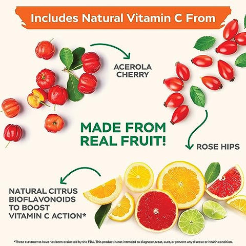 Vitamina C 1000mg Purely Holistic, 365 Cápsulas, 12 Meses de Suprimento, Liberação Gradual em 2 Etapas com Ácido Ascórbico e Rosa Mosqueta
