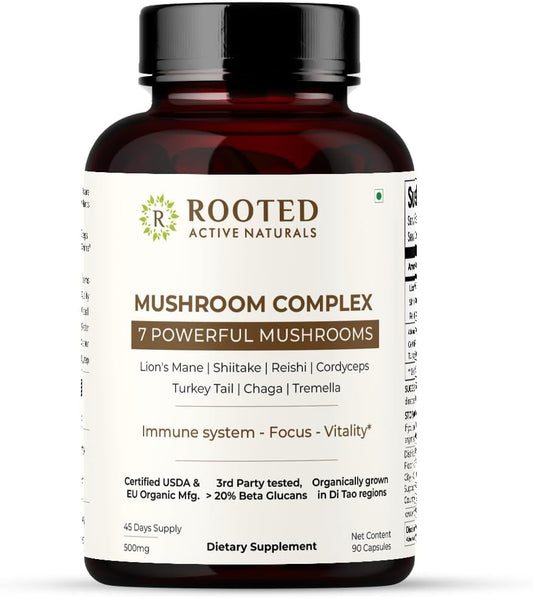 Active’s Complexo de Cogumelos, USDA, 60 cápsulas, 100% natural - ROOTED