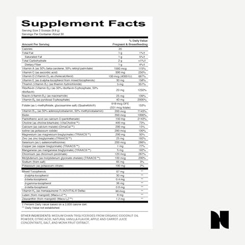Needed. - Pó Multivitamínico de Baunilha com Colina para Gestantes, Gravidez, Amamentação, Pós-parto | Fórmula Especializada