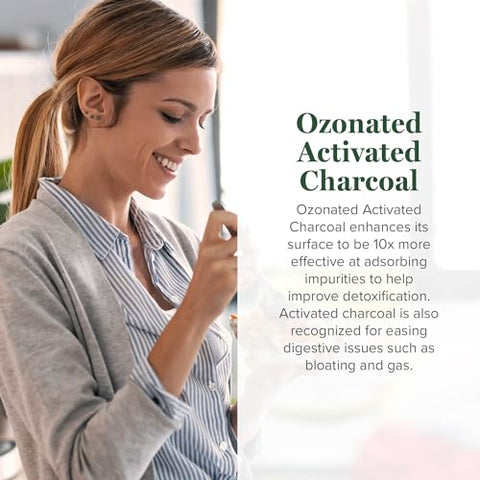 Global Healing Center - Pó de Carvão Ativado Ozonizado Global Healing – Detox Digestivo Avançado que Adsorve Compostos Internos Indesejados – Ajuda a Aliviar Desconforto Gasoso Ocasional – 60g