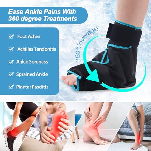 Ice Pack para Pés – Alívio de Fascite Plantar, Edema e Tendinite de Aquiles – Terapia Quente e Fria para Inchaço nos Pés e Tornozelos – Suporte de Gelo para Pés – 100g - NEWGO