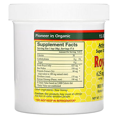 YS Eco Bee Farms - YS BEE Farms – Geleia Real, Pólen de Abelha, Própolis e Ginseng, 20.3 OZ (600g)