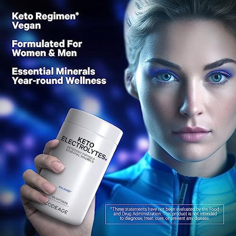 Keto Eletrólitos – Suplemento Vegano em Tabletes com Magnésio, Potássio e Cálcio | Marca Codeage - Codeage