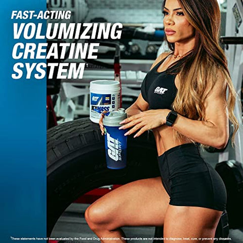 JetMass Sistema de Creatina Volumizante de Ação Rápida, 30 Porções (Sabor Morango Limonada) - GAT SPORT