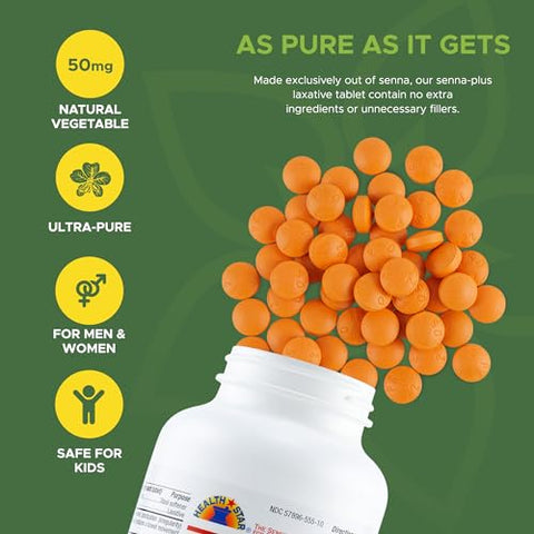 Health Star - Senna Plus Laxante Natural – Alívio Digestivo e Regularidade Intestinal | 30 comprimidos