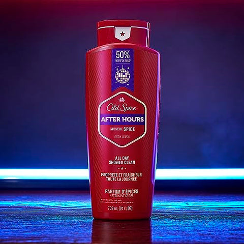 Body Wash para Homens, Fragrância After Hours, 710 ml (Pack com 4 unidades) - Old Spice