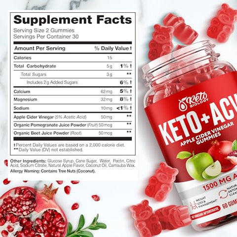 KETO BIOLOGY - Keto ACV Gummies 1500 mg – Gomas de ACV Keto para Perda de Peso 1500 mg