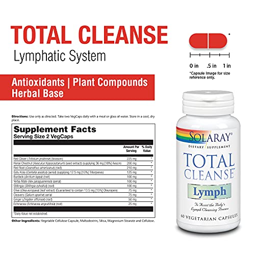Total Cleanse Lymph – Cápsulas 60 unidades   | Limpeza total do sistema linfático - SOLARAY