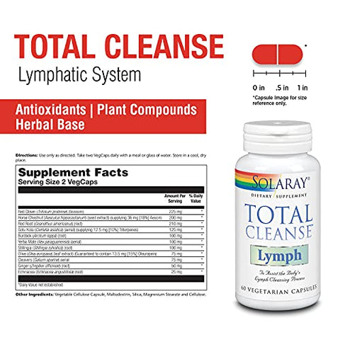 Total Cleanse Lymph – Cápsulas 60 unidades   | Limpeza total do sistema linfático - SOLARAY