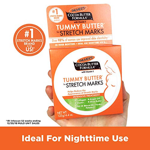 Palmer's - Palmer’s Tummy Butter Balm para Estrias e Cuidados com a Pele na Gravidez, 4,4 Onças (Pacote com 3) – Fórmula de Manteiga de Cacau
