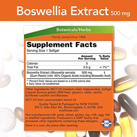 NOW Foods - Now Foods Extrato de Boswellia 500 mg Softgels, 90 Unidades x 2 – Compre Online