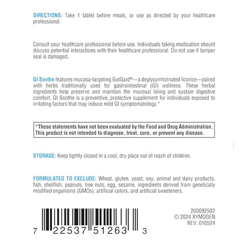 XYMOGEN - Xymogen – Suplemento para Saúde Intestinal – GI Soothe Chocolate – Casca de Ulmus Rubra, Extrato de Raiz de Alcaçuz – 100g