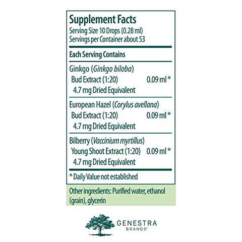 Micro-gen | Suplemento Herbal de Ginkgo, Avelã Europeia e Mirtilo | 15 ml - Genestra Brands