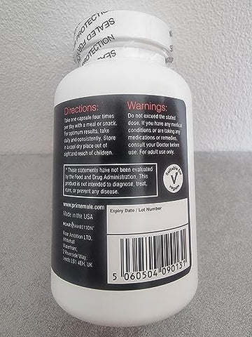 PRIME MALE - Booster Natural de Testosterona 120 Cápsulas – Aumente sua Energia e Vitalidade