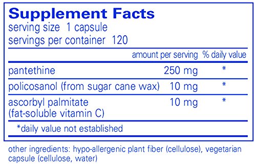 Pantethine/Policosanol – 120 cápsulas (20 mg) | Fórmula Pura para Saúde Cardiovascular - Pure Encapsulations