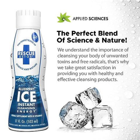 ICE – Sabor Blueberry – 500ml | Funciona em 90 Minutos até 5 Horas - Rescue Detox