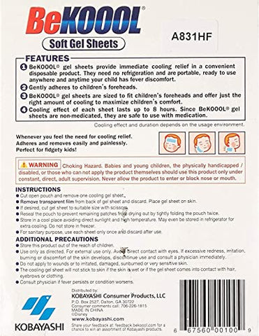 Gel Refrescante Infantil em Lenços de Gel Macio, 4 Unidades por Caixa (6 Caixas) - BeKoool