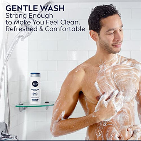 Body Wash Sensitive com Extrato de Bambu – Kit 3 Unidades 500ml - Nivea Men