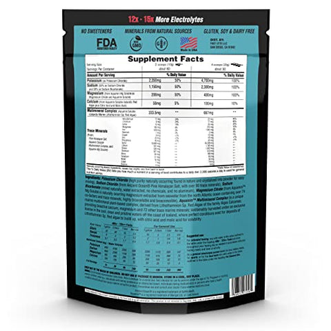 FAST LYTE - Suplemento em Pó para Eletrólitos em Jejum Sem Açúcar – Concentração de Magnésio e Potássio RDA, Sal de Jejum Amigável ao Keto – Comparado aos Ingredientes da Dieta Snake Juice – Livre de Açúcar