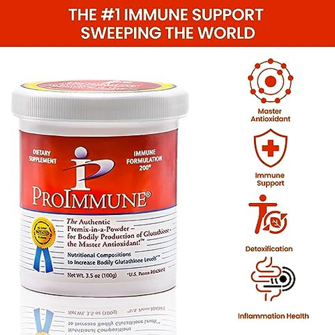 ProImmune Immune Formulation 200 - 2 Meses de Glutationa em Pó Autêntico para Produção Corporal de Glutationa. Composições Nutricionais para Aumentar os Níveis de Glutationa no Corpo