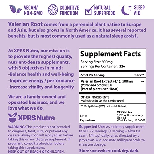Extrato de Raiz de Valeriana em Pó 4:1 – Pó Premium de Valeriana para Cognição – Auxílio Herbal Vegano para o Sono (4g) - XPRS Nutra