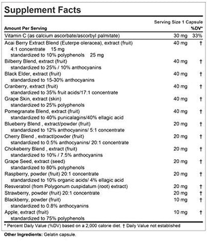 Extrato de Antioxidantes de Frutas 360 Cápsulas – 14 Extratos Naturais de Frutas e Bagas. Mirtilo, Cranberry, Semente de Uva, Romã, Resveratrol e Mais. Fácil de - ANDREW LESSMAN