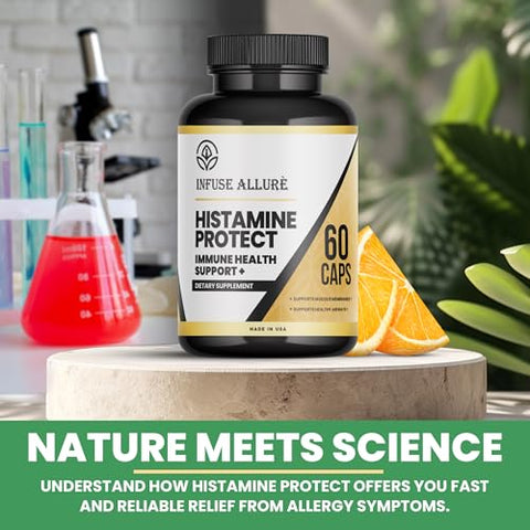 Infuse Allurè - Suplemento Premium Bloqueador de Histamina – Suplemento de Diamina Oxidase Bloqueador de Histamina – Suplemento Avançado de Enzima DAO para Intolerância à Histamina de Origem Alimentar – Fabricado nos EUA 60 Cápsulas
