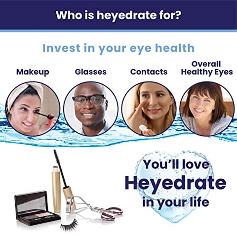 Eye Love - Heyedrate Spray de Limpeza para Pálpebras e Cílios – Fórmula Suave de Ácido Hipocloroso Puro para Irritação Ocular – Ação Rápida, Fórmula Calmante – Spray Diário de Limpeza para Pálpebras – Frasco de 30ml