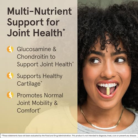 Glucosamina Condroitina MSM Cápsulas, Suplemento para Suporte Articular com Vitamina C e Manganês, 240 Cápsulas, Fornecimento de 60 Dias - Jarrow Formulas