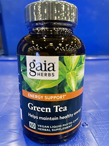 Chá Verde – Mantém Peso Saudável e Níveis de Energia* – com Folha e Extrato de Chá Verde Orgânico – 60 Cápsulas Líquidas Veganas de Fitoterapia (Fornecimento de 15 Dias) - Gaia Herbs