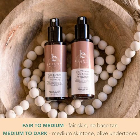 Beauty by Earth - Sérum Bronzeador Facial – Autobronzeador Facial Claro a Médio com Ácido Hialurônico – Autobronzeador Facial Natural – Autobronzeador Facial com Ácido Hialurônico – Autobronzeador Facial Natural