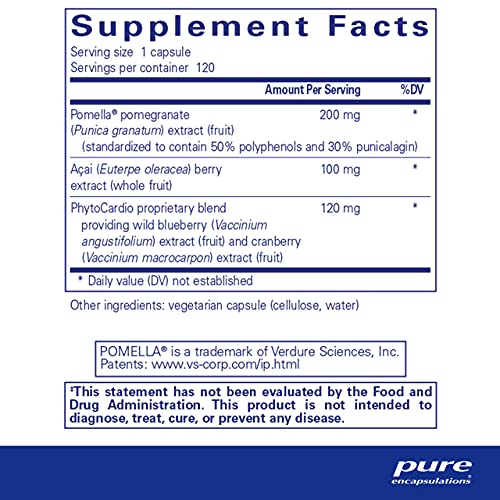 Pomegranate Plus | Suporte Antioxidante para Saúde Vascular e Celular* | 120 Cápsulas - Pure Encapsulations