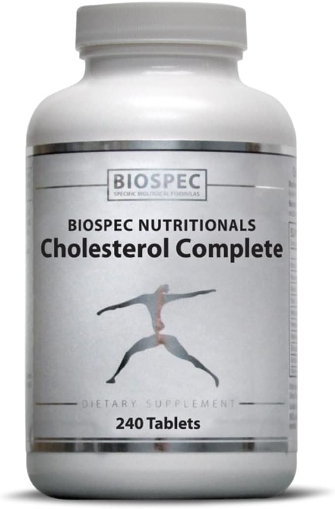 BIOSPEC NUTRITIONALS - Cholesterol Complete – Suporte Natural ao Colesterol para a Saúde Cardiovascular e do Coração* – Arroz de Levedura Vermelha, CO-Q-10, Espinheiro, Magnésio (240 Comprimidos)