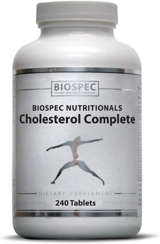 BIOSPEC NUTRITIONALS - Cholesterol Complete – Suporte Natural ao Colesterol para a Saúde Cardiovascular e do Coração* – Arroz de Levedura Vermelha, CO-Q-10, Espinheiro, Magnésio (240 Comprimidos)