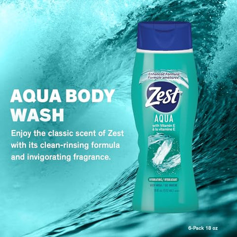 Aqua Sabonete Líquido Hidratante, 532 ml (Pack com 6) – Hidratação Intensa - Zest