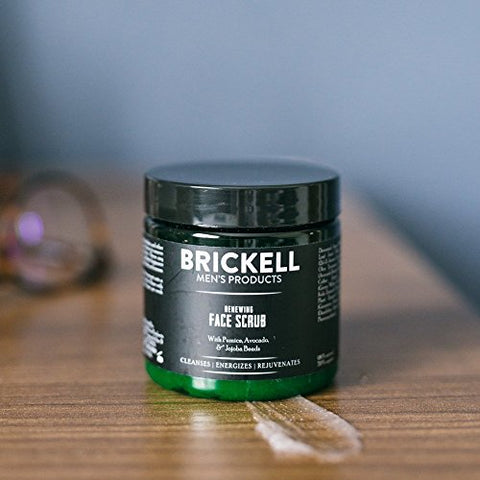 Brickell Men's Products - Brickell Men’s Renewing Face Scrub 4oz – Esfoliante Facial Natural e Orgânico com Grânulos de Jojoba, Extrato de Café e Pumice