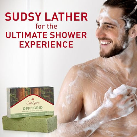 Sabonete em Barra Old Spice Premium, Aroma de Sândalo e Aloe Vera, Com Limpadores à Base de Plantas, 150g (Pack com 6 unidades)