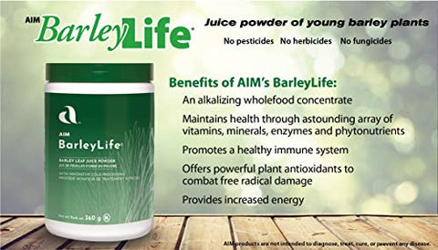 AIM International - BarleyLife – Pó de Grama de Cevada Tamanho Família (360g) – Marca BarleyLife