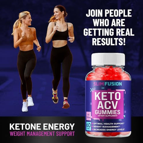 Indelo - (2 Pacotes) Gomas Slim Fusion Keto ACV – Fórmula Avançada Slim Fusion Keto Plus ACV Gummies Apple Cider Vinegar – Suplemento Alimentar Slim Fusion ACV para Homens e Mulheres (120 Gomas)