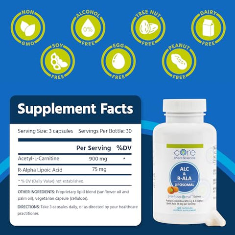 Liposomal ALC – Potente Antioxidante para Saúde Cerebral – 60ml - Core Med Science