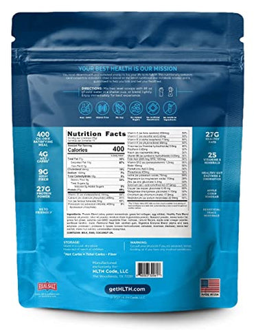HLTH CODE - HLTH Code – Pó Substituto de Refeição Completo | Alto Teor de Proteína | Sabor Cremoso de Baunilha | 15 Porções