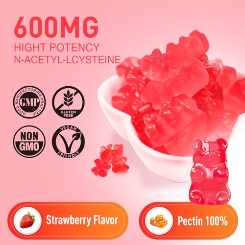 duwhot - NAC Gummies 600mg – Suplemento de N-Acetil Cisteína em Gomas para Antioxidantes