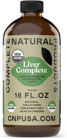 Complete Natural Products - Produto Natural Completo Fígado Completo – Frasco de Vidro 473ml, Limpeza e Desintoxicação do Fígado