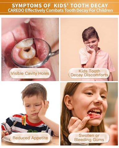 CAREDO - Creme Dental Infantil de Hidroxiapatita para Reverter Cáries, Reparo de Cáries em Casa sem Flúor, Seguro para Crianças – Marca: Kids Hydroxyapatite