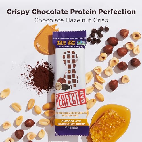 Barra de Proteína Refrigerada Perfect Bar Chocolate Hazelnut Crisp Sem Glúten, 8 unidades, 62g