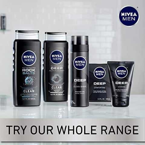 Limpador Facial e Barba DEEP Cleansing com Carvão Natural – 3 Tubos de 100ml cada (3 unidades) - Nivea Men