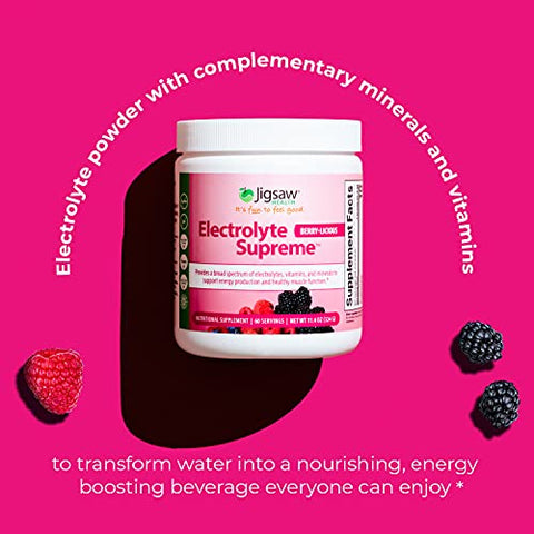 Frasco de Eletrólitos Supreme, Sabor de Frutas Vermelhas, 60 Porções - Jigsaw Health