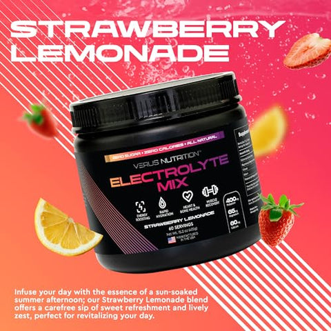 VERUS NUTRITION - Pó de Eletrólitos Sem Açúcar – Hidratação Zero Calorias | Eletrólitos Livres de Açúcar para Jejum, Keto