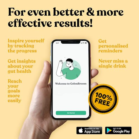 ColonBroom - Psyllium Husk Powder com Stevia (Frutas Tropicais) – Limpeza do Cólon para Alívio do Inchaço |